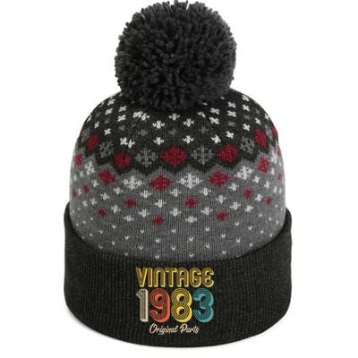 Vintage 1983 Original Parts 40th Birthday The Baniff Cuffed Pom Beanie