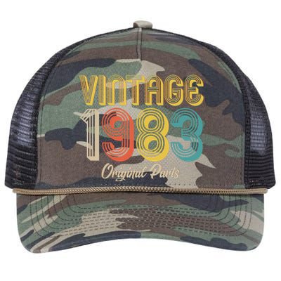 Vintage 1983 Original Parts 40th Birthday Retro Rope Trucker Hat Cap