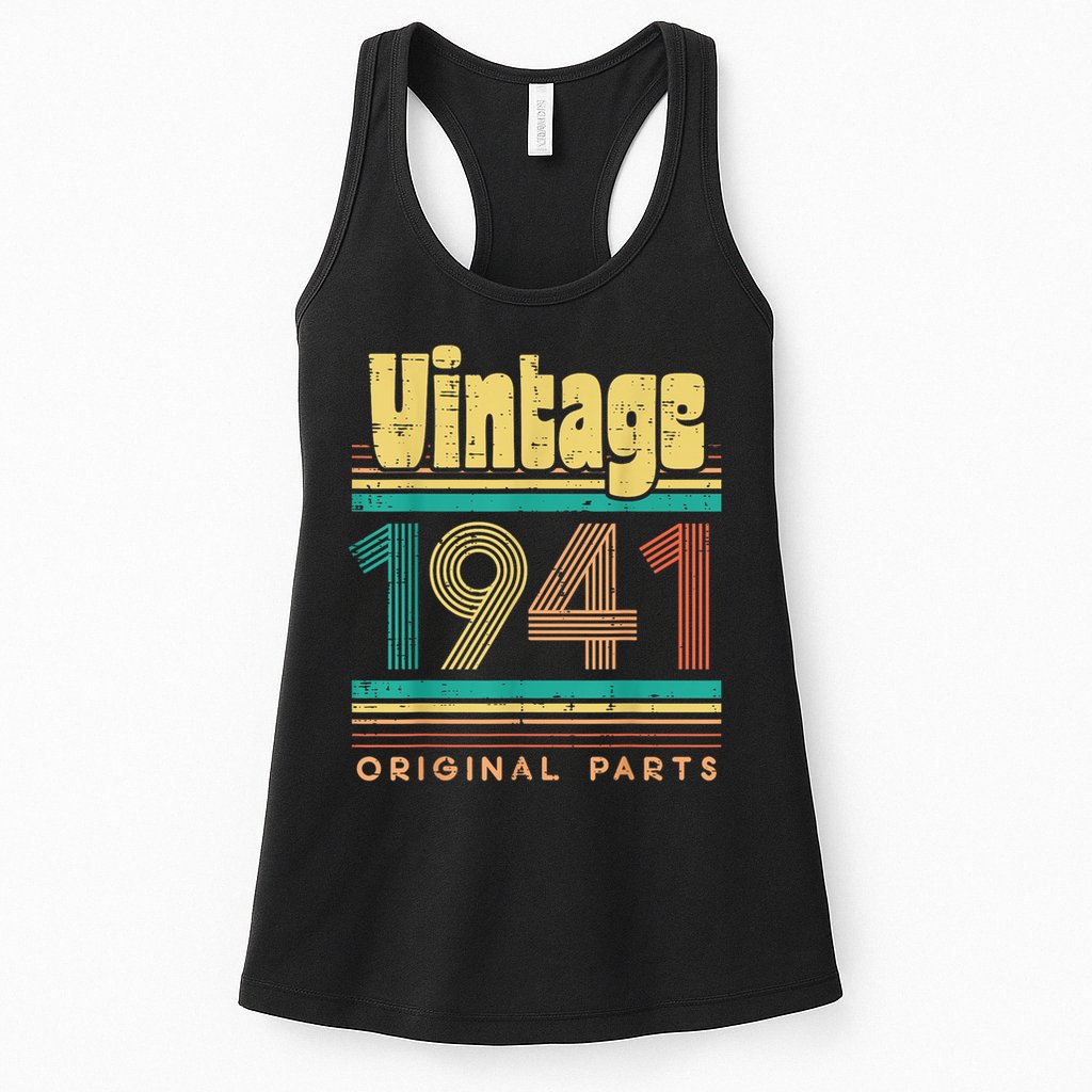 Vintage 1941 Original Parts 80 Years Old 80th Birthday Womens Tank Top