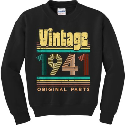 Vintage 1941 Original Parts 80 Years Old 80th Birthday Kids Sweatshirt