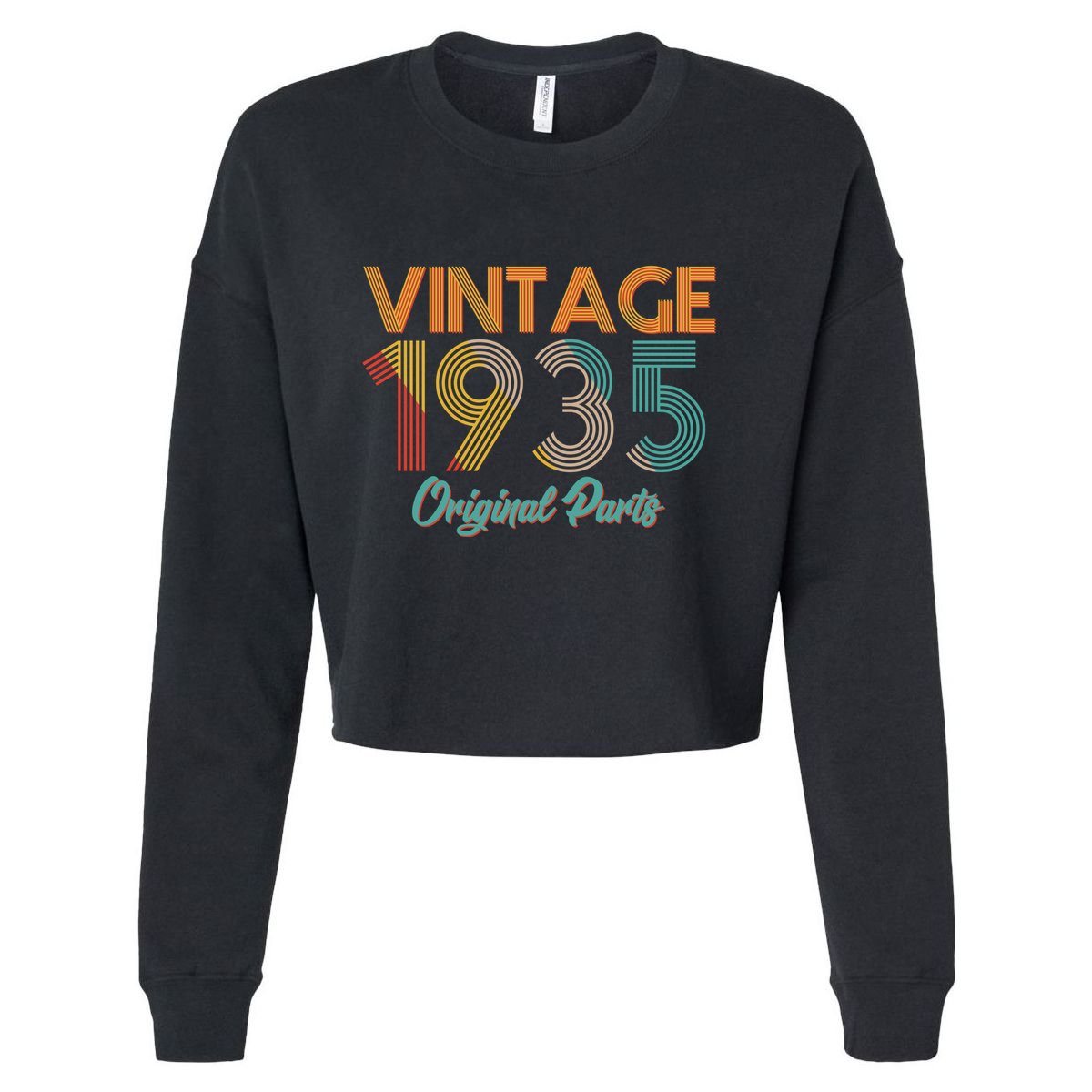 Vintage 1935 Original Parts 90th Birthday Cropped Pullover Crew