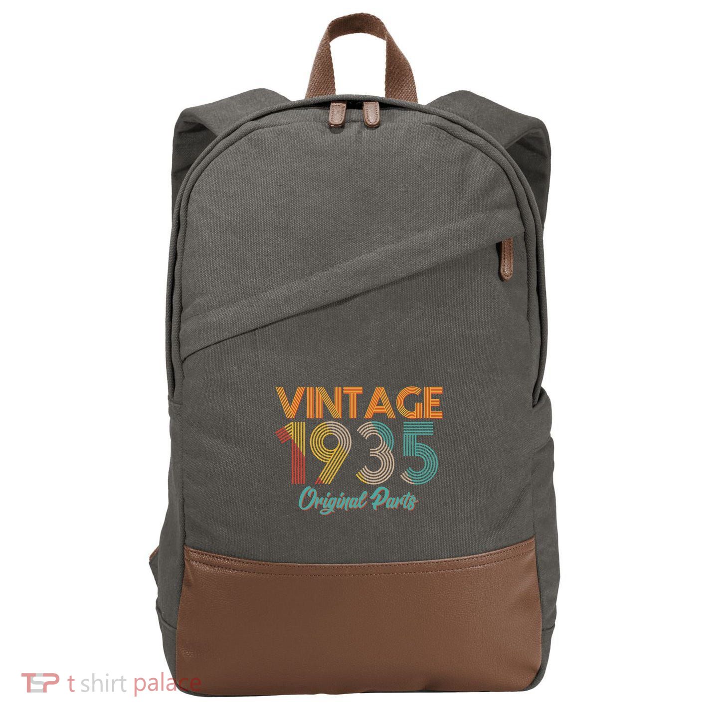 Vintage 1935 Original Parts 90th Birthday Cotton Canvas Backpack