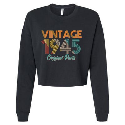 Vintage 1945 Original Parts 80th Birthday Cropped Pullover Crew