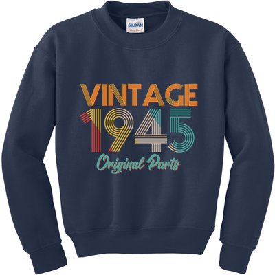 Vintage 1945 Original Parts 80th Birthday Kids Sweatshirt