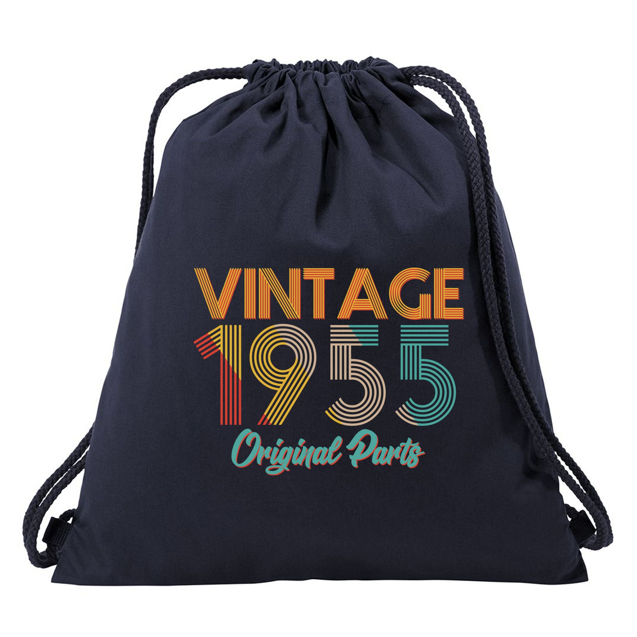Vintage 1955 Original Parts 70th Birthday Drawstring Bag