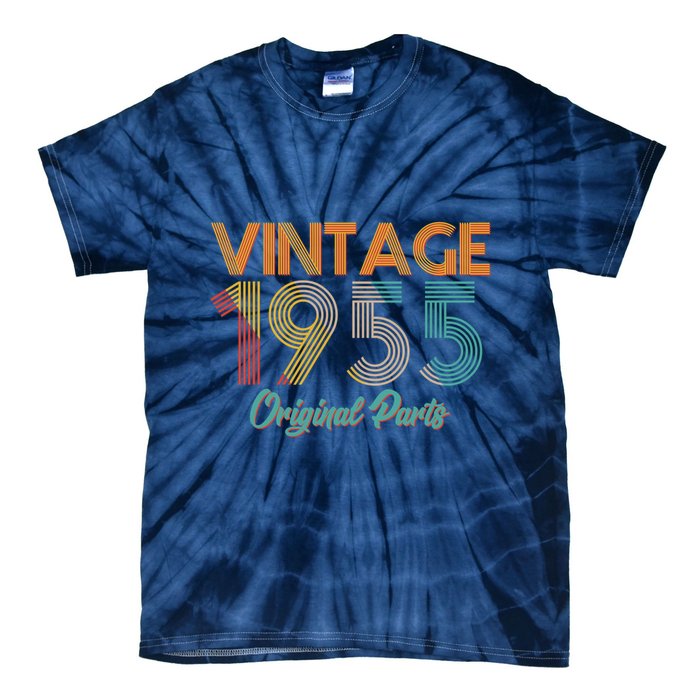 Vintage 1955 Original Parts 70th Birthday Tie-Dye T-Shirt