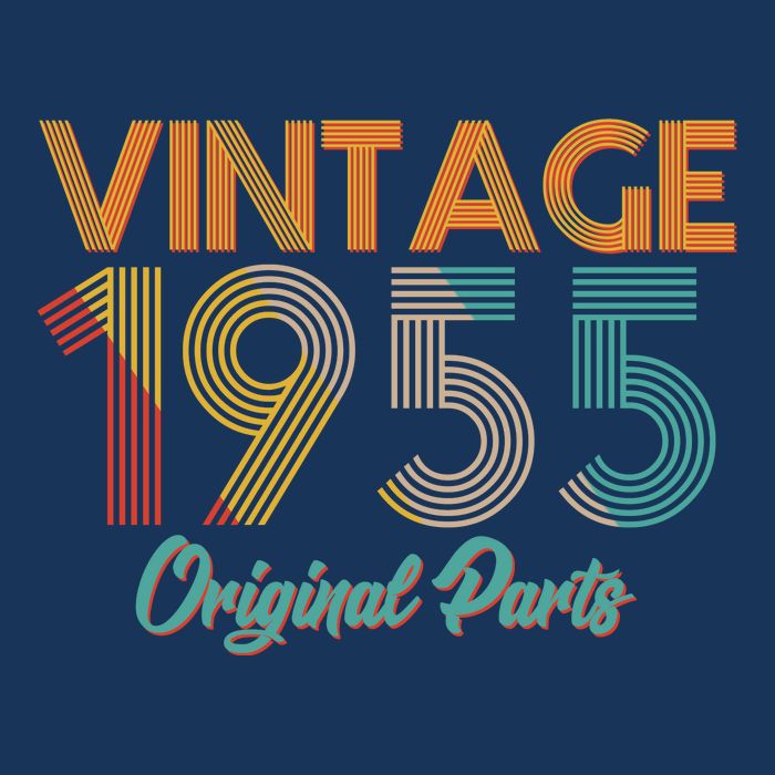 Vintage 1955 Original Parts 70th Birthday Tie-Dye T-Shirt