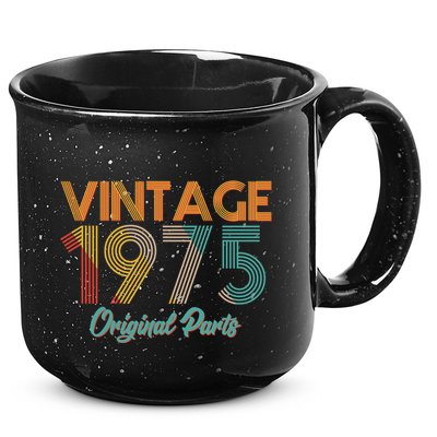 Vintage 1975 Original Parts 50th Birthday 15oz Campfire Ceramic Mug