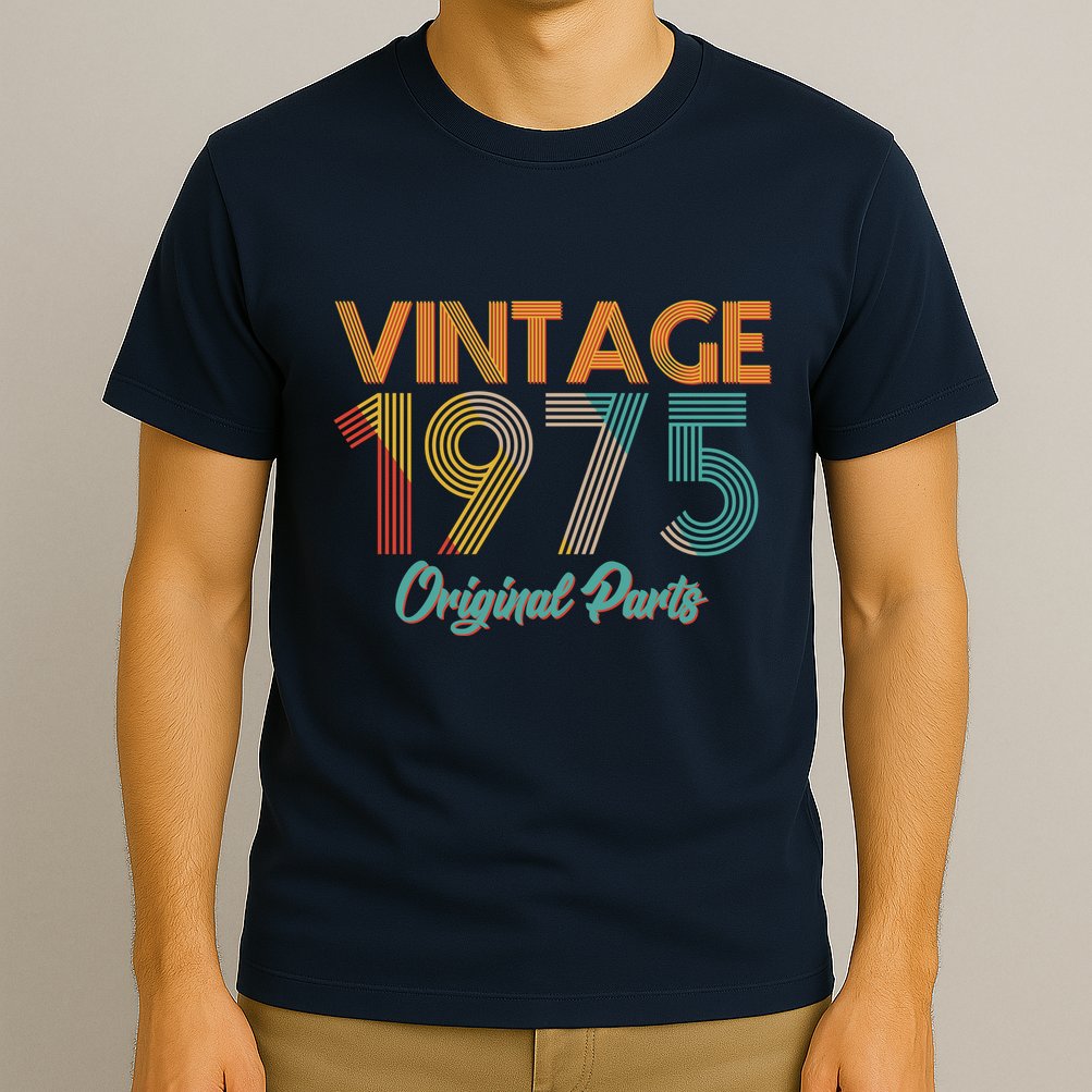 Vintage 1975 Original Parts 50th Birthday T-Shirt