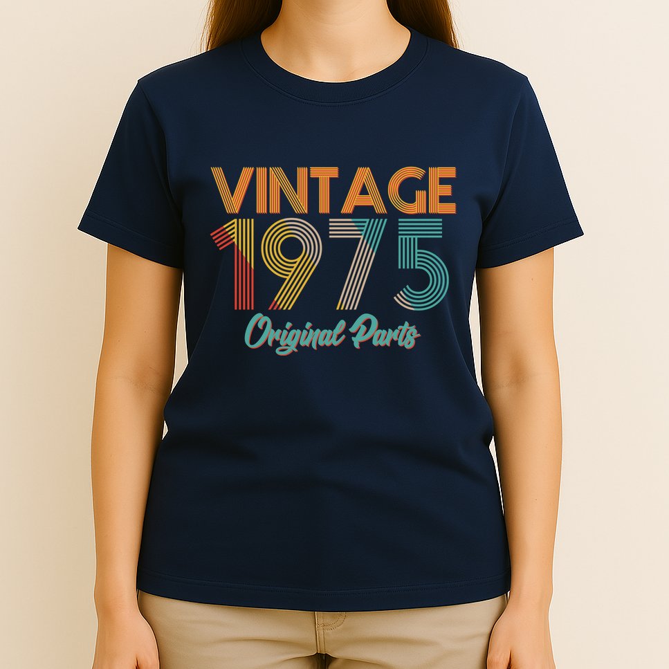 Vintage 1975 Original Parts 50th Birthday T-Shirt