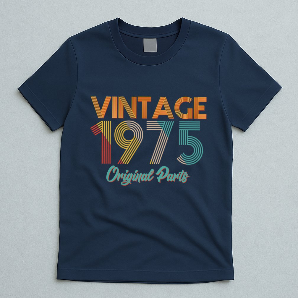 Vintage 1975 Original Parts 50th Birthday T-Shirt