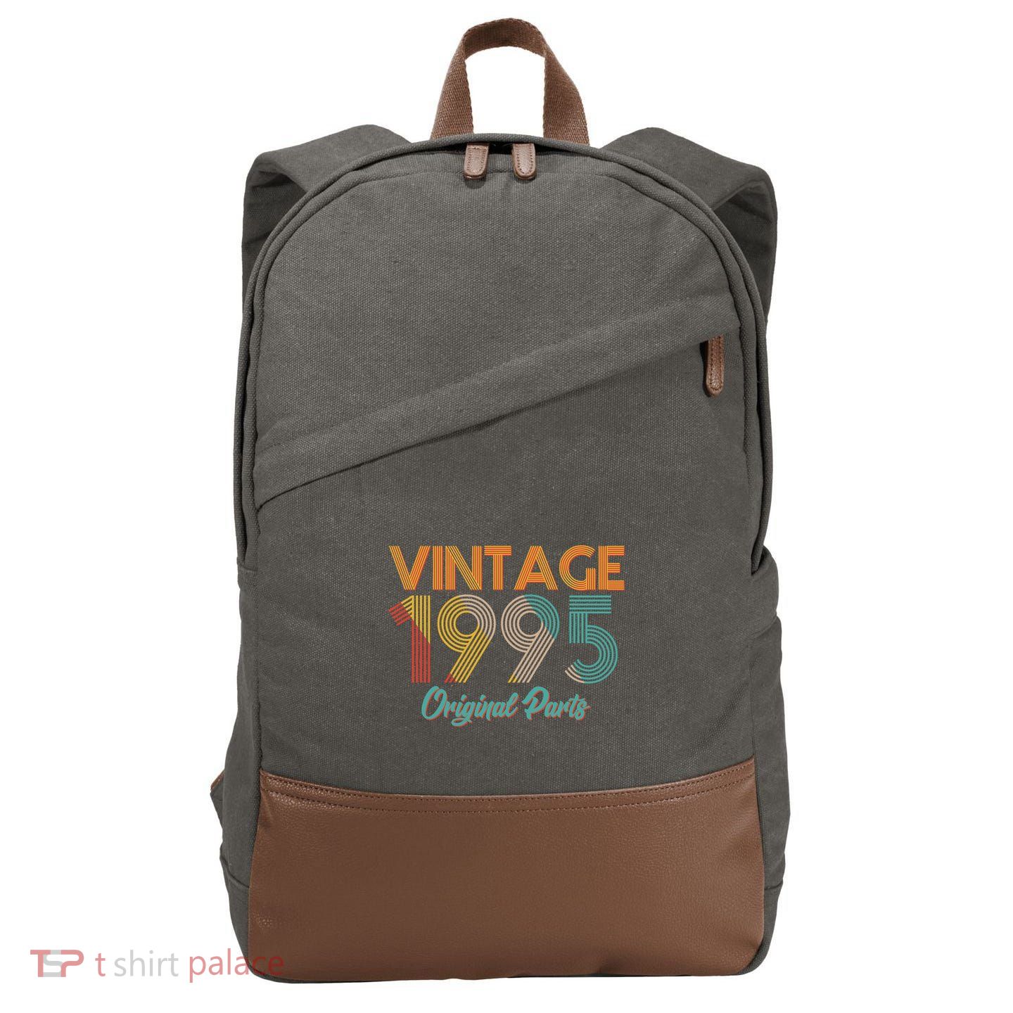 Vintage 1995 Original Parts 30th Birthday Cotton Canvas Backpack