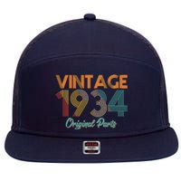 Vintage 1934 Original Parts 90th Birthday 7 Panel Mesh Trucker Snapback Hat