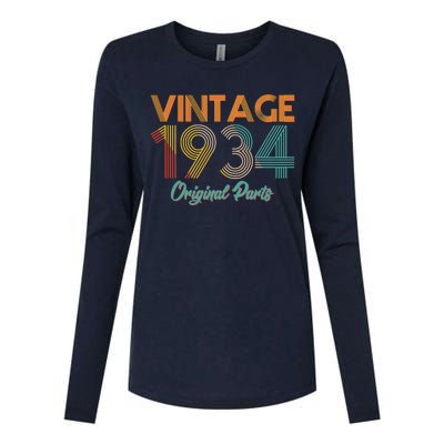 Vintage 1934 Original Parts 90th Birthday Womens Cotton Relaxed Long Sleeve T-Shirt