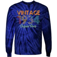 Vintage 1934 Original Parts 90th Birthday Tie-Dye Long Sleeve Shirt