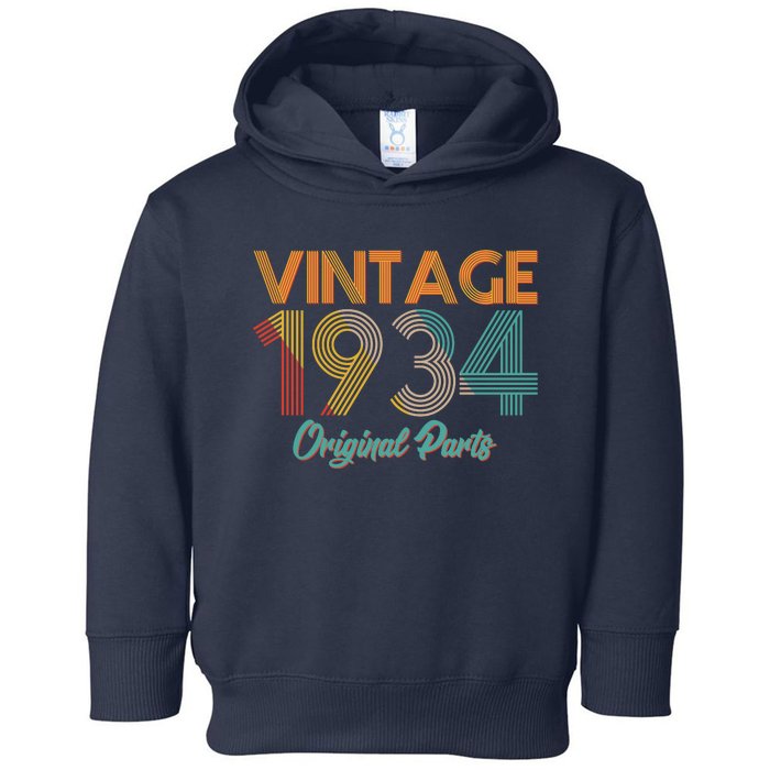 Vintage 1934 Original Parts 90th Birthday Toddler Hoodie