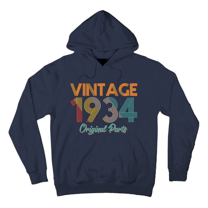 Vintage 1934 Original Parts 90th Birthday Tall Hoodie