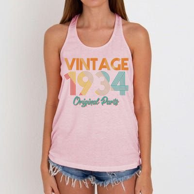 Vintage 1934 Original Parts 90th Birthday Women's Knotted Racerback Tank