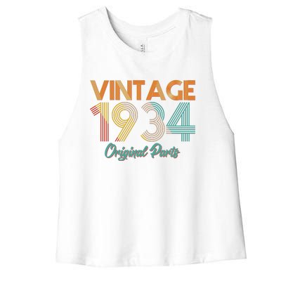 Vintage 1934 Original Parts 90th Birthday Women's Racerback Cropped Tank