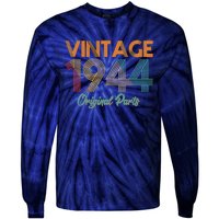 Vintage 1944 Original Parts 80th Birthday Tie-Dye Long Sleeve Shirt