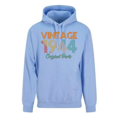 Vintage 1944 Original Parts 80th Birthday Unisex Surf Hoodie