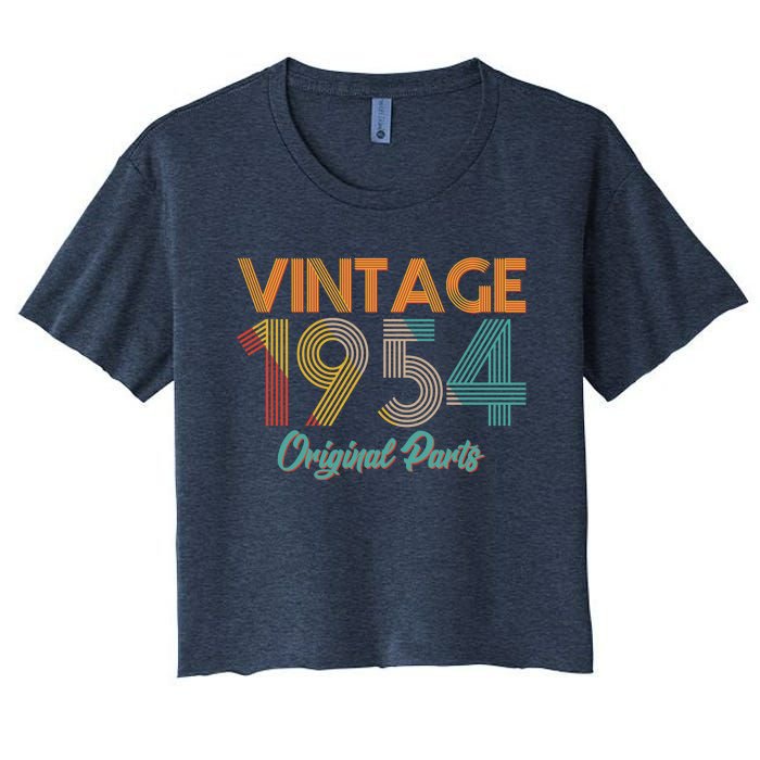 Vintage 1954 Original Parts 70th Birthday Women's Crop Top Tee