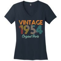 Vintage 1954 Original Parts 70th Birthday Women's V-Neck T-Shirt