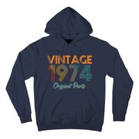 Vintage 1974 Original Parts 50th Birthday Hoodie