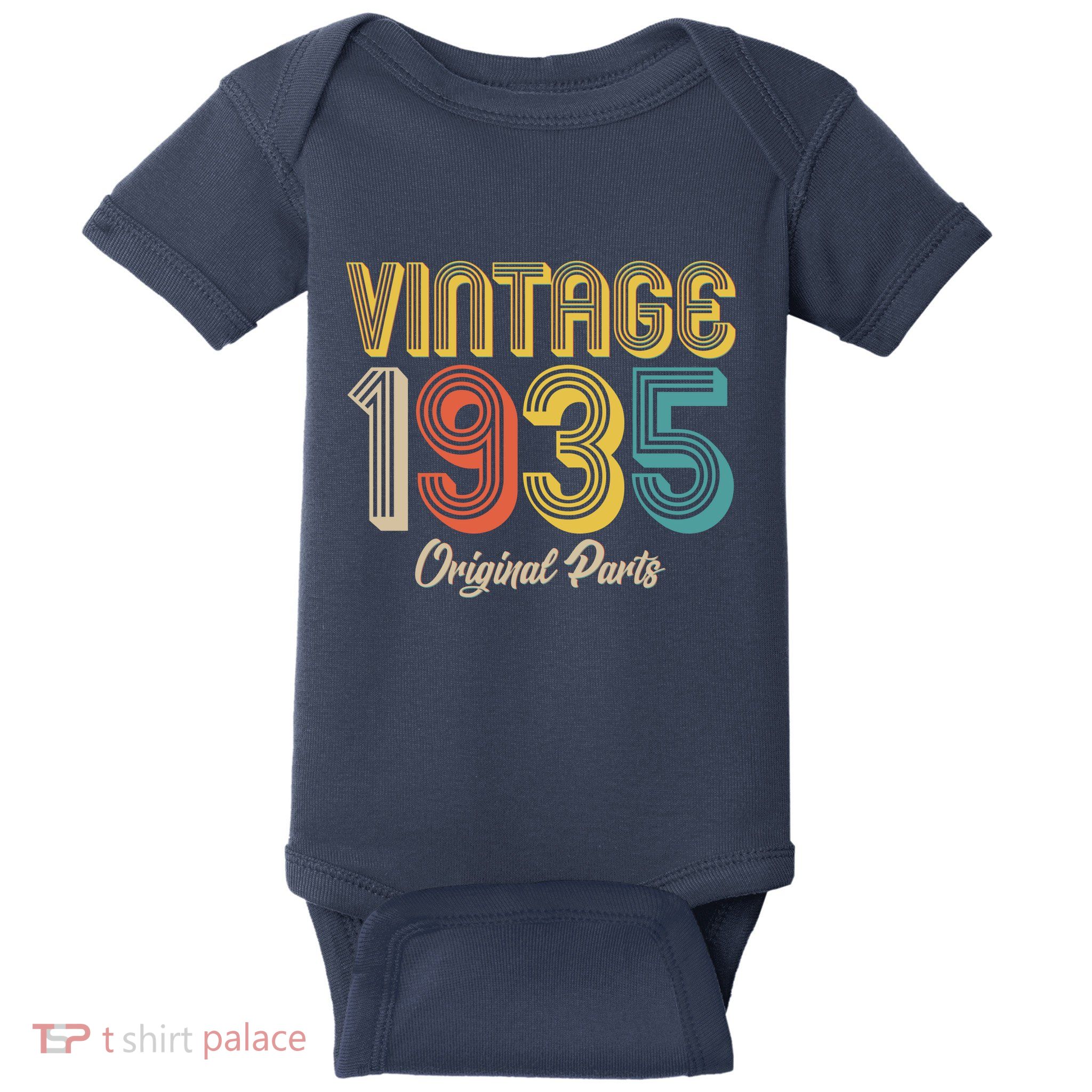Vintage 1935 Original Parts 90th Birthday Baby Bodysuit