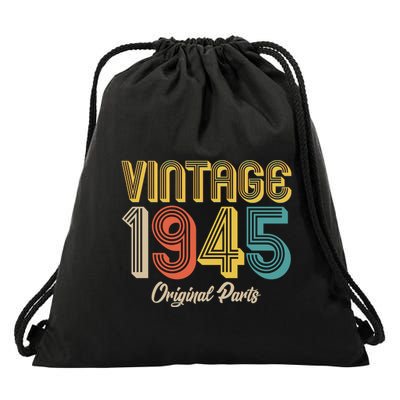 Vintage 1945 Original Parts 80th Birthday Drawstring Bag