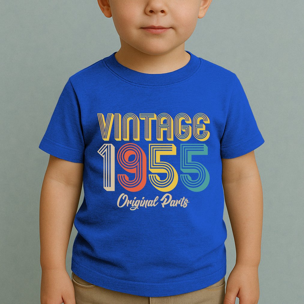 Vintage 1955 Original Parts 70th Birthday Toddler T-Shirt
