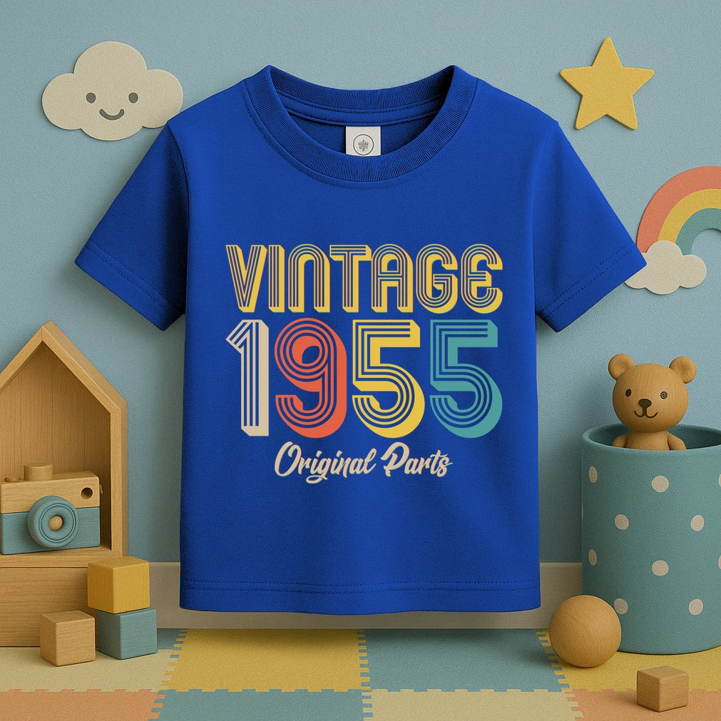 Vintage 1955 Original Parts 70th Birthday Toddler T-Shirt