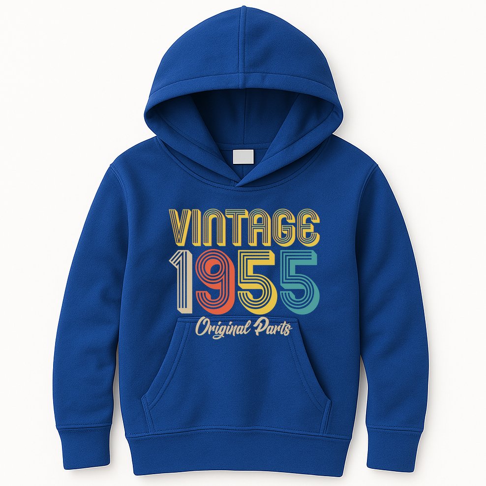 Vintage 1955 Original Parts 70th Birthday Kids Hoodie