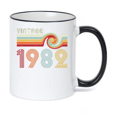 Vintage 1982 Retro Birthday Gift 11oz Black Color Changing Mug