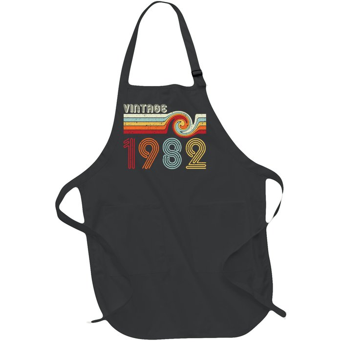 Vintage 1982 Retro Birthday Gift Full-Length Apron With Pockets