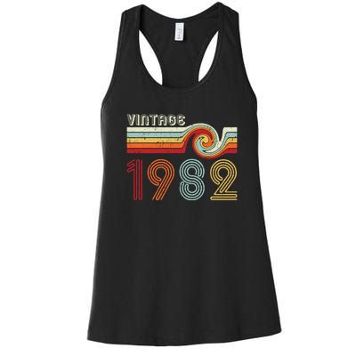 Vintage 1982 Retro Birthday Gift Women's Racerback Tank