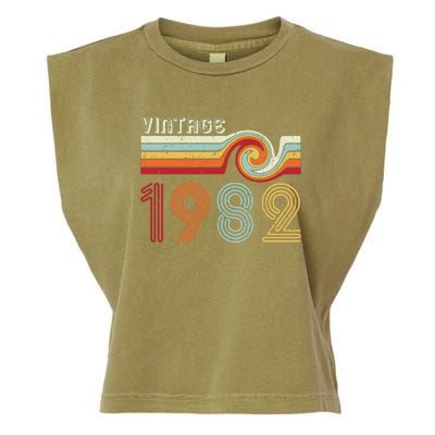 Vintage 1982 Retro Birthday Gift Garment-Dyed Women's Muscle Tee