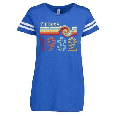 Vintage 1982 Retro Birthday Gift Enza Ladies Jersey Football T-Shirt