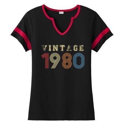 VINTAGE 1980 | RETRO 1980 Ladies Halftime Notch Neck Tee