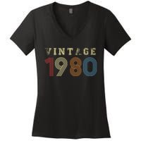 VINTAGE 1980 | RETRO 1980 Women's V-Neck T-Shirt