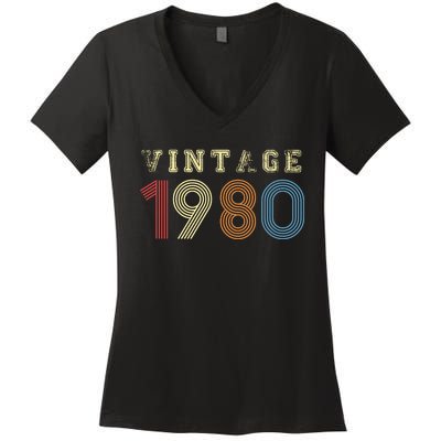 VINTAGE 1980 | RETRO 1980 Women's V-Neck T-Shirt