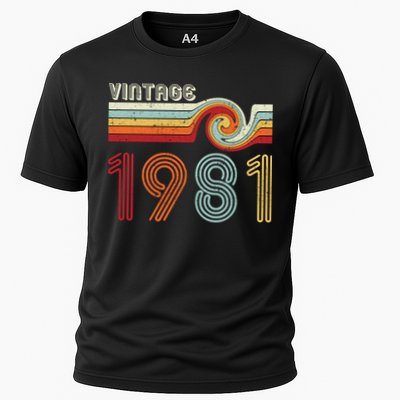 Vintage 1981 Retro Birthday Gift Performance Shirt