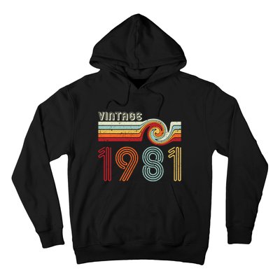 Vintage 1981 Retro Birthday Gift Hoodie