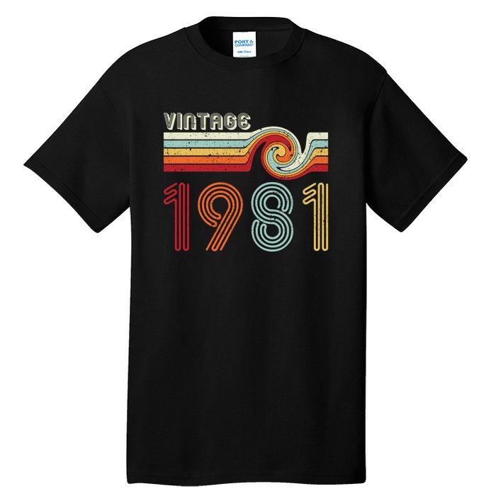 Vintage 1981 Retro Birthday Gift Tall T-Shirt