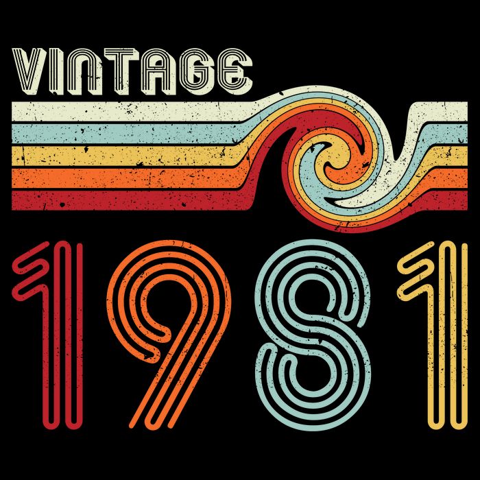 Vintage 1981 Retro Birthday Gift Bucket Hat