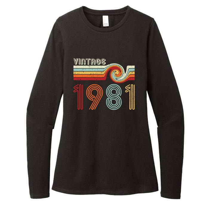 Vintage 1981 Retro Birthday Gift Womens CVC Long Sleeve Shirt