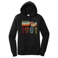 Vintage 1981 Retro Birthday Gift Women's Pullover Hoodie