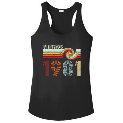 Vintage 1981 Retro Birthday Gift Ladies PosiCharge Competitor Racerback Tank