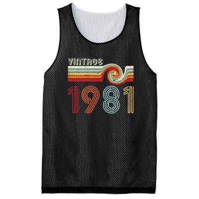 Vintage 1981 Retro Birthday Gift Mesh Reversible Basketball Jersey Tank