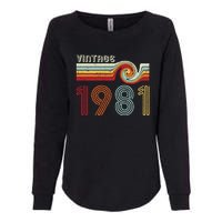 Vintage 1981 Retro Birthday Gift Womens California Wash Sweatshirt